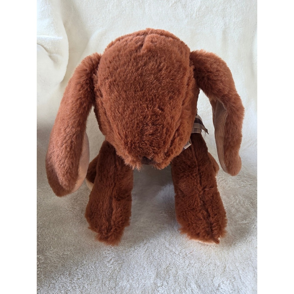 Homerbest Plush Bunny Rabbit Brown Floppy Ear Stuffed Animal Plaid Bow 9 inch